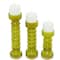 Green Glass Bubble Pillar Candle Holder Set